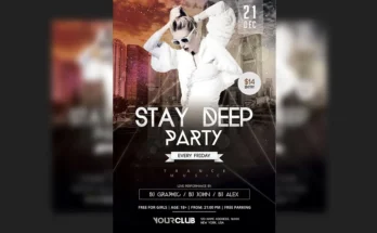 Stay Deep Party Flyer PSD