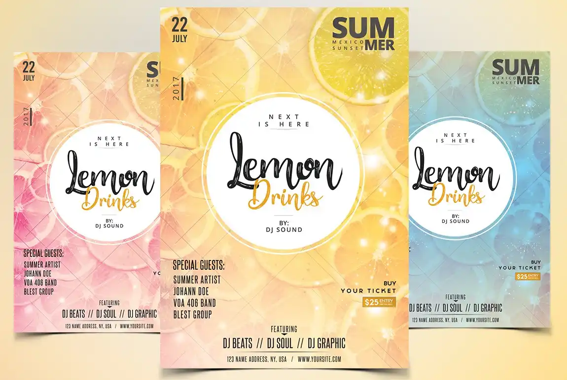 Lemon Drinks - PSD Flyer Template