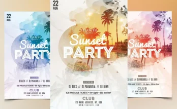 Sunset Party Flyer Template