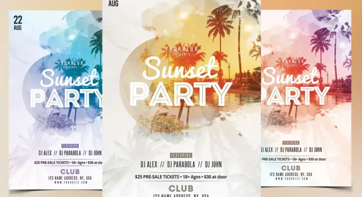 Sunset Party Flyer Template