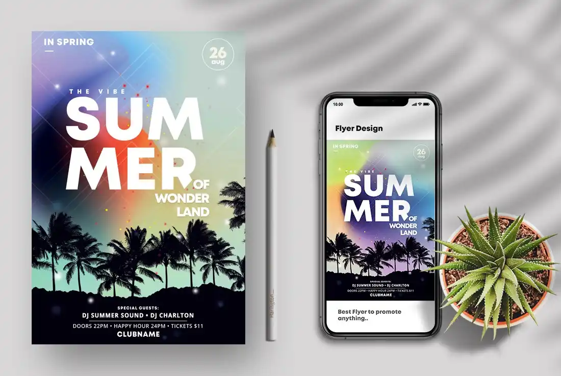 Tropical Summer Event Flyer Template 2