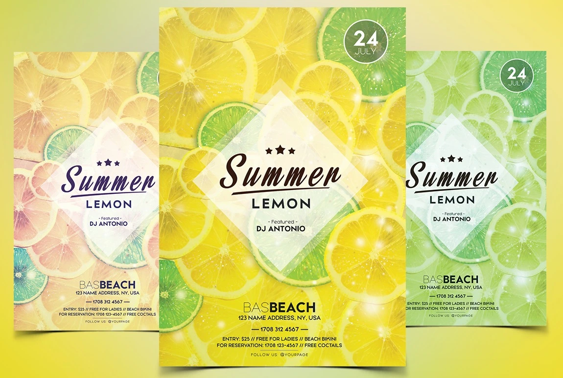 Summer Lemon Flyer Template