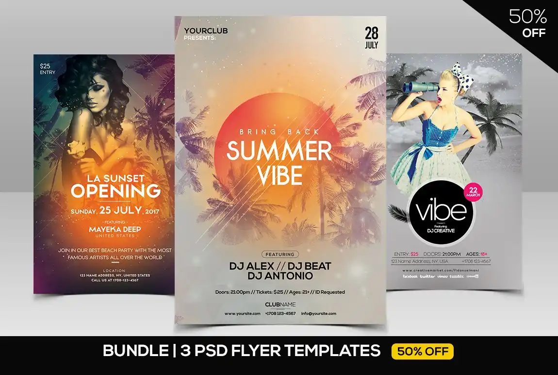 3 PSD Event Flyers