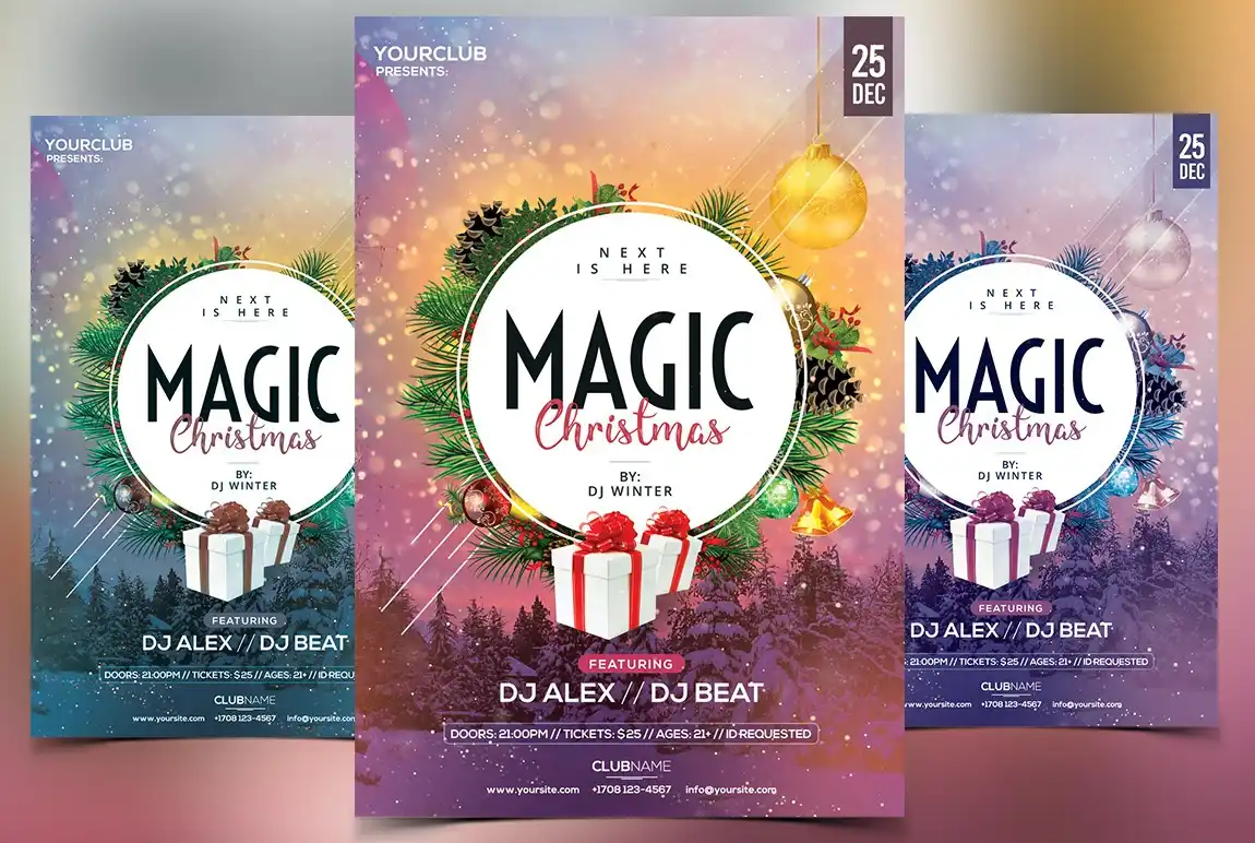 Magic Christmas PSD Flyer