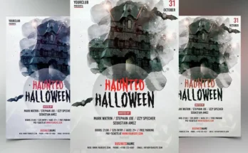 Haunted Halloween PSD Flyer