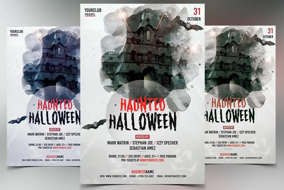 Haunted Halloween PSD Flyer