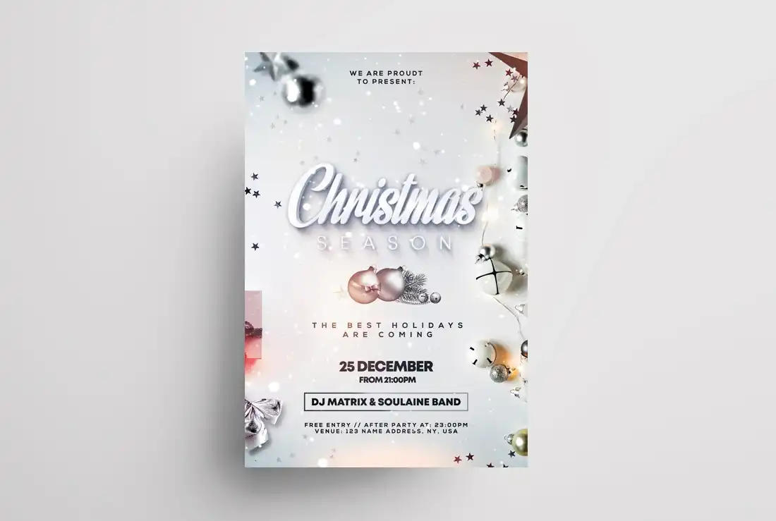 White Christmas Season Flyer