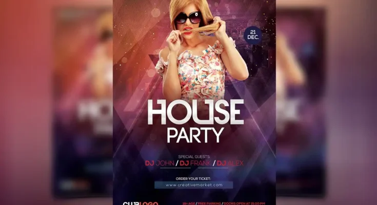 House Party Flyer PSD Design