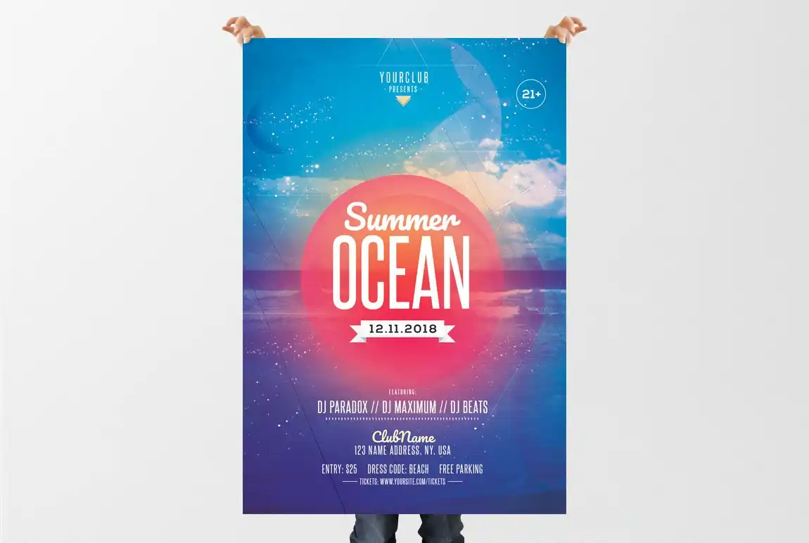 Summer Ocean Flyer Template