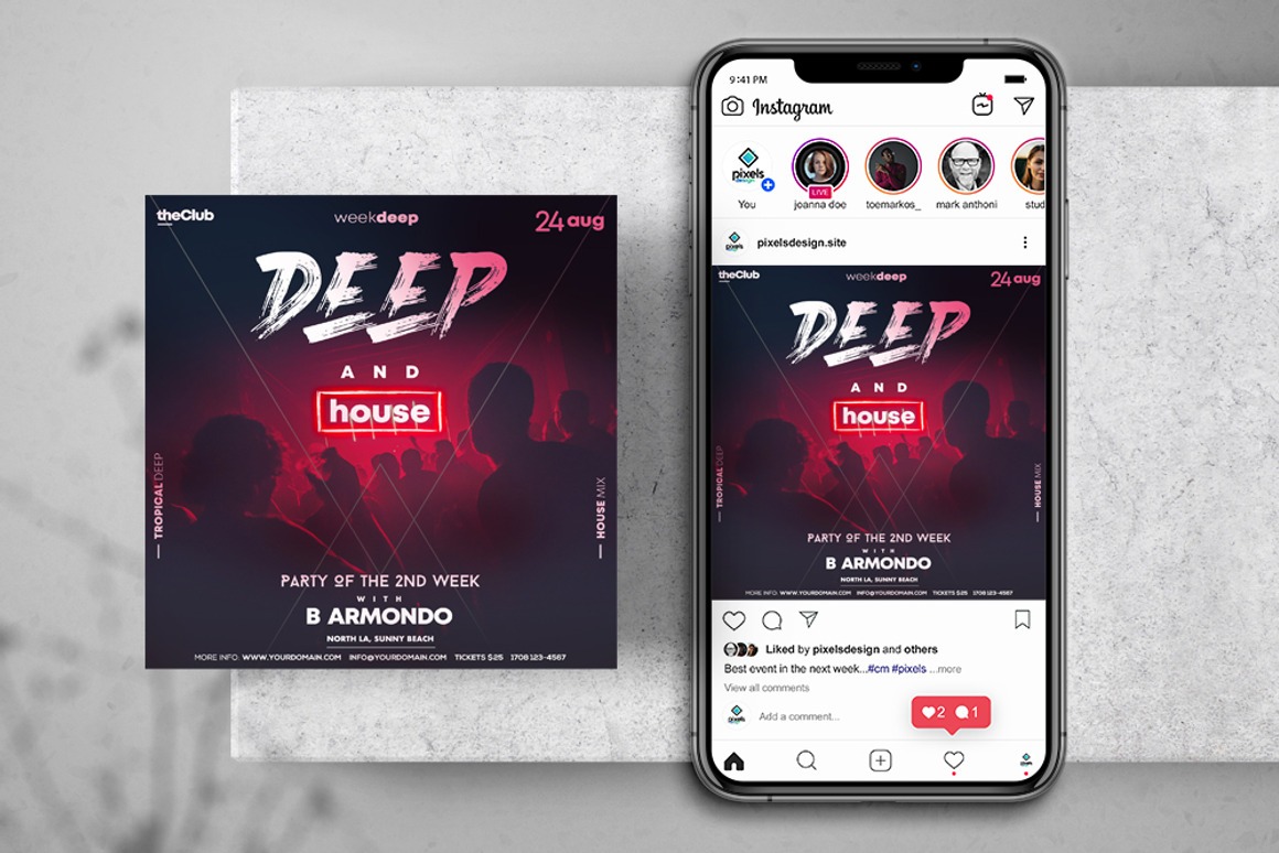 House Party Instagram Flyer Template