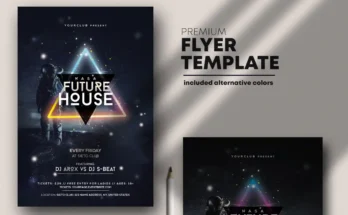 Future House Futuristic PSD Flyer