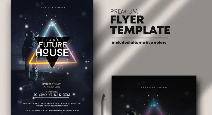 Future House Futuristic PSD Flyer