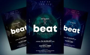 Beat Futuristic PSD Flyer