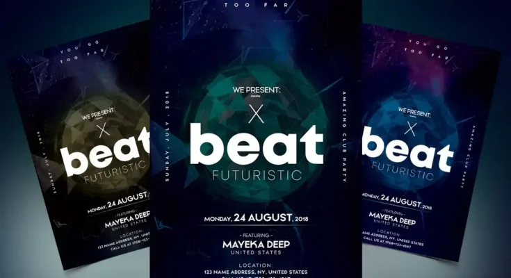 Beat Futuristic PSD Flyer