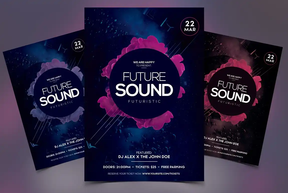 Futuristic Sound Event Flyer 2