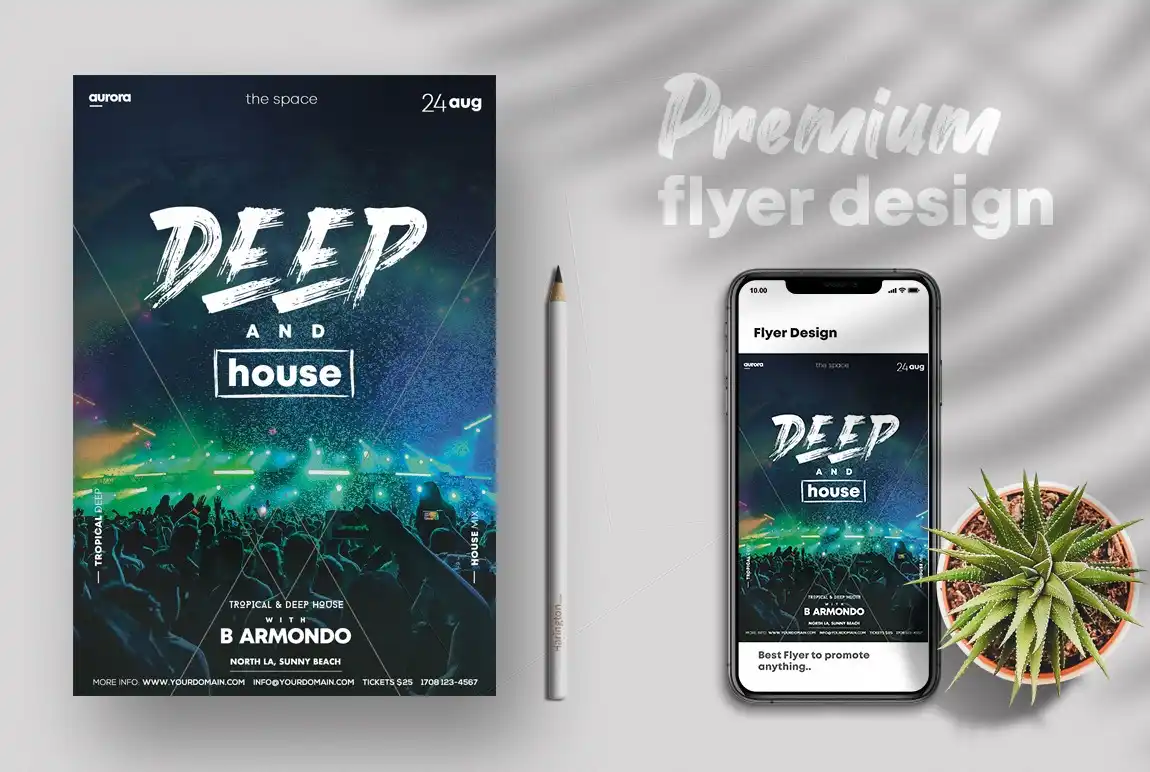 Deep & House Party Flyer