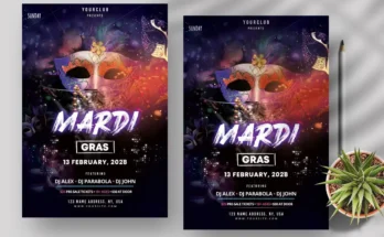 Mardi Gras Party Night Flyer