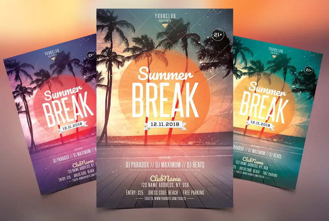 Summer Break Flyer Template