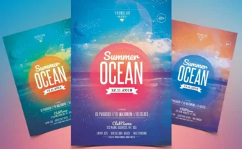 Summer Ocean Flyer Template