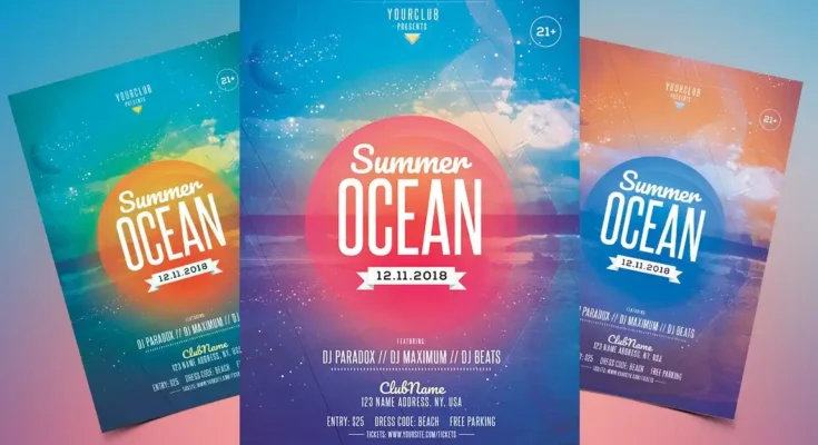 Summer Ocean Flyer Template