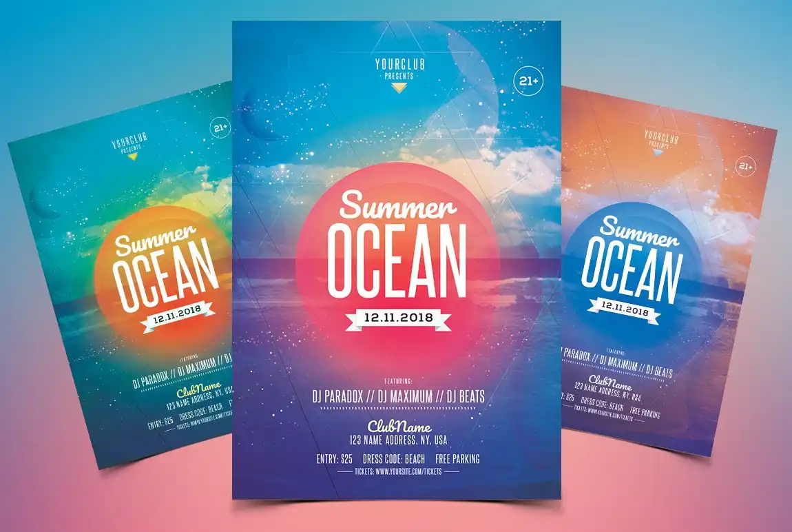 Summer Ocean Flyer Template