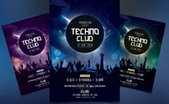 Techno Club PSD Flyer