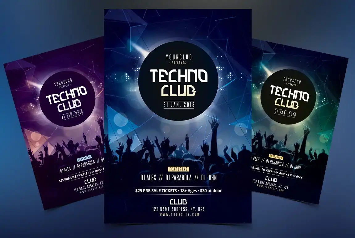 Techno Club PSD Flyer