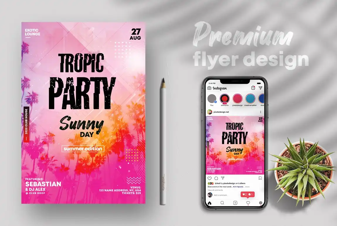 Tropic Party Summer Flyer Template