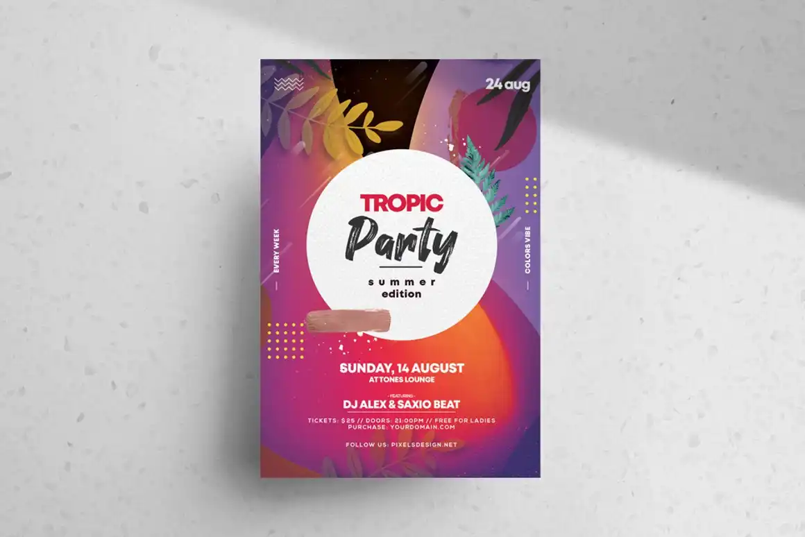 Tropical Party Flyer Templat