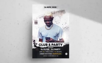 White Club Party Flyer Template