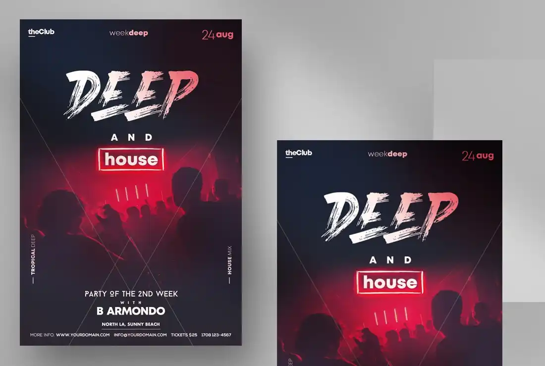 Deep Party House Flyer Template