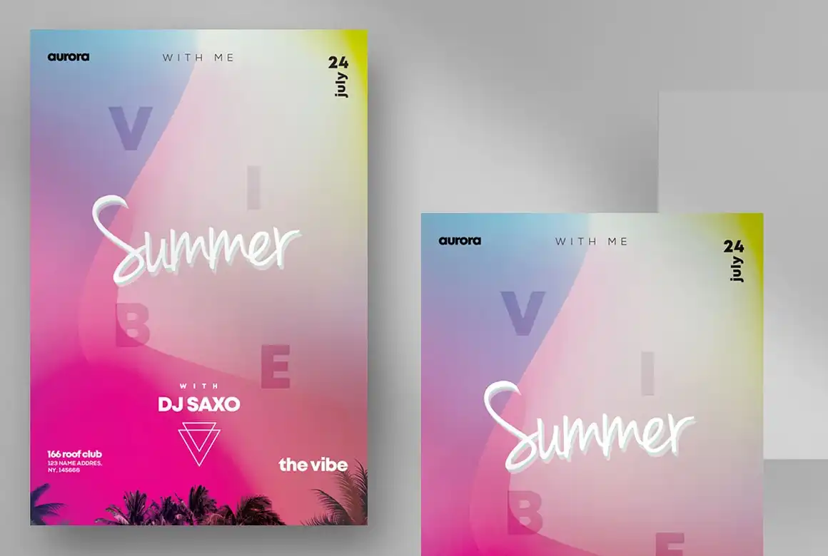 Summer Minimalistic Flyer Templat