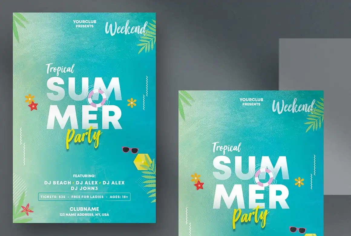 Tropical Summer Minimal Flyer