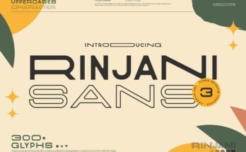 Rinjani Sans - Wide Stretch Typeface Font