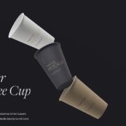 Floating Paper Coffee Cup Mockup Set