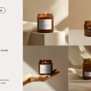 Amber Candle Mockup