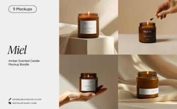 Amber Candle Mockup