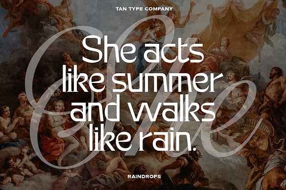 TAN RAINDROPS FONT 2