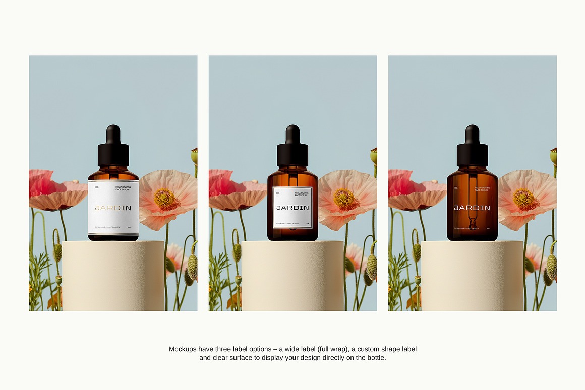 Floral Dropper Bottle Mockup 3