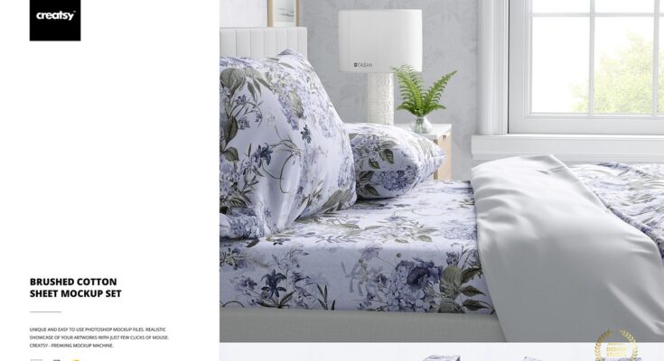 Brushed Cotton Sheet Mockup