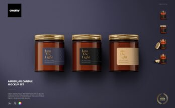 Amber Jar Candle Mockup