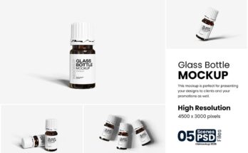 Glass Bottle Mockup PSD