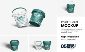 Paint Bucket Mockup Set