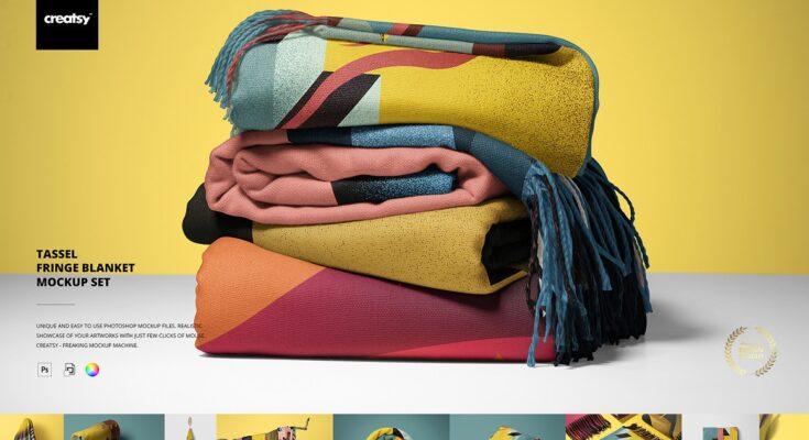 Tassel Fringe Blanket Mockup Set