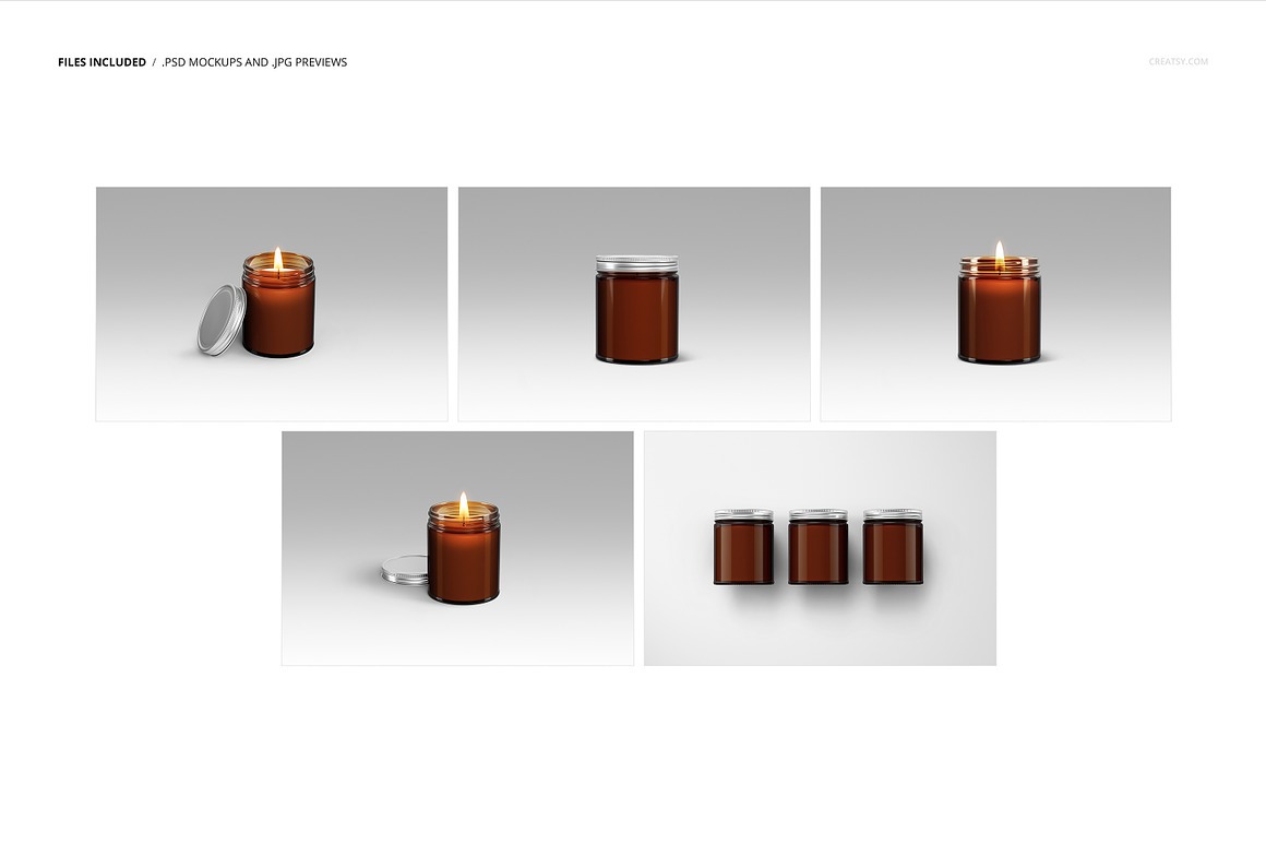 Amber Jar Candle Mockup  2