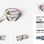 Ice Cream Cup Mockup Set