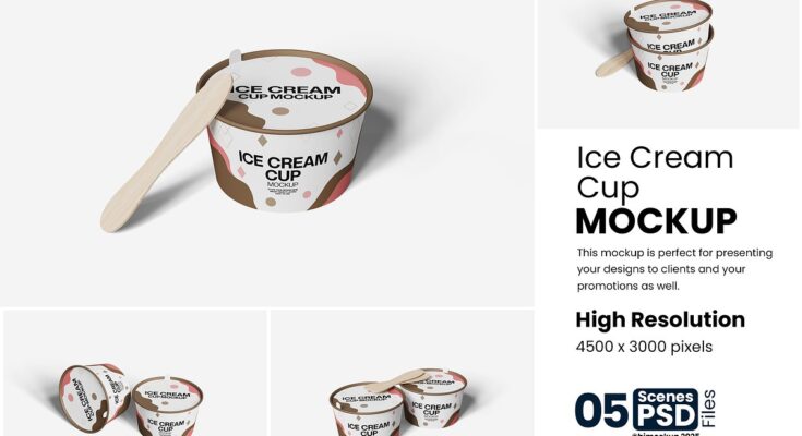 Ice Cream Cup Mockup Set